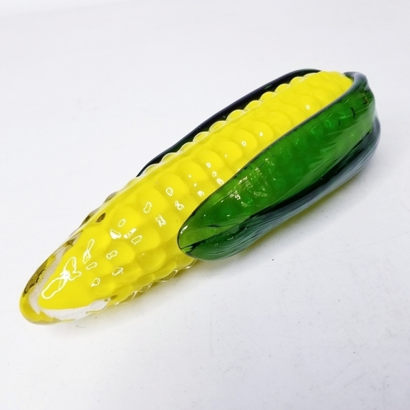 Corn on the Cob Vegetable Hand Blown Collectible Art Glass  Kitchen Shelf Decor - Picture 1 of 6